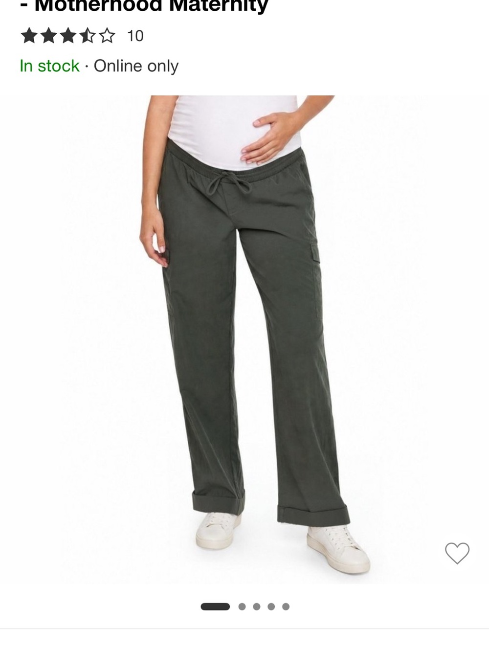 Motherhood Olive Green Wide-Leg Maternity Cargo Pants